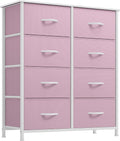 YITAHOME Fabric Dresser for Bedroom, Tall Storage Dresser with 8 Drawers, Black Dresser & Chest of Drawers, Storage Drawer Organizer for Closet, Bedroom, Living Room(Pink) | Black Dresser & Chest of Drawers, Storage Drawer Organizer, For Closet, Bedroom