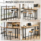 Bar Table,Industrial High Top Pub Table, Long Counter Height Dining Table for Small Space,Kitchen,Dining,Cafe & Restaurant