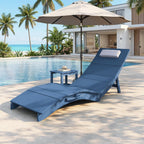 Stoog Folding Pool Lounge Chair, HIPS Outdoor Anti-Floating Recliner with Headrest, Pool Chairs for Hotel, Beach & Sun Decks, Blue