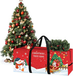 Christmas Tree Storage Bag 7.5 Ft Large Christmas Tree Bag with Reinforced Handles & Dual Zippers Wide Opening, Heavy Duty Oxford Fabric Xmas Ornament Storage Box Protects From Moisture, Dust (Red)