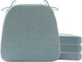 Battilo Chair Cushions for Dining Chairs, Waterproof Kitchen Chair Pads with Non-Slip Backing and Ties, Seat Cushions with Machine Washable Removable Cover, 16"x16"x2", Set of 4, Grayish Blue