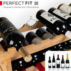DECOMIL - 72 Bottle Stackable Modular Wine Rack Wine Storage Rack Solid Bamboo Wine Holder Display Shelves, Wobble-Free (Eight-Tier, 72 Bottle Capacity)