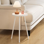 Small Couch Side Table, Drink Table, Mini Round End Table, Coffee Table, Snack Table for Small Spaces, Living Room, Bedroom, Sofa LET520W