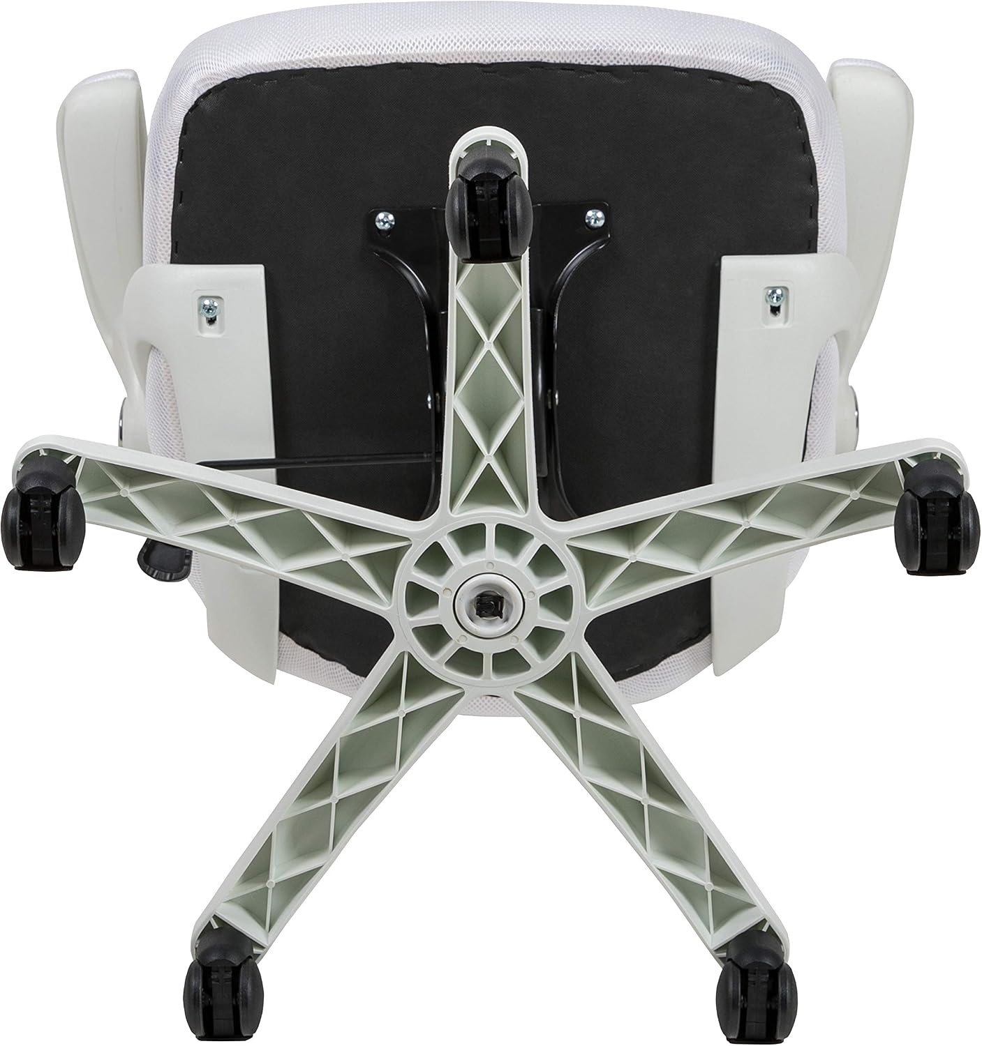 EMMA + OLIVER High Back White Mesh Ergonomic Swivel Office Chair with White Frame and Flip-up Arms