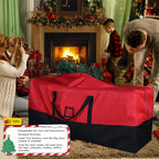 Christmas Tree Storage Bag, 600D Oxford Extra Large Moving Bags, Fits Up to 7.5 Ft Artificial Trees, Skeleton Storage, Waterproof Christmas Decorations Storage Bags with Zippers & Card Slot