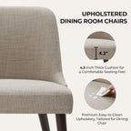 CHITA Mid-Century Modern Dining Chair, Upholstered Fabric Accent Chair for Dining Room, Set of 6, Beige