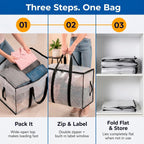 ClearSpace Oversized Moving Bags or Storage Bag – Large Moving Boxes with Backpack Straps, Zippers & Handles – Heavy-Duty Packing Bags for Moving, College Dorm, Christmas Decorations, 6 Pack