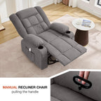 Rocker Recliner Chair with Heating and Kneading Massage for Adults,360°Swivel Rocker Recliner with Cup Holder and USB Charge Port for Living Room,Bedroom, Nursery