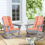 Sundale Outdoor Adirondack Rocking Chair with Cushion, HDPE Patio Plastic All Weather Adirondack Rocker, Water Resistant for Outside, Garden, Pool, Yard, Grey