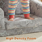 Play Couch Sofa for Kids Fold Out Flip Out Kids Sofa Chair 2 in 1 Convertible Sofa to Lounger for Girls and Boys (Grey)