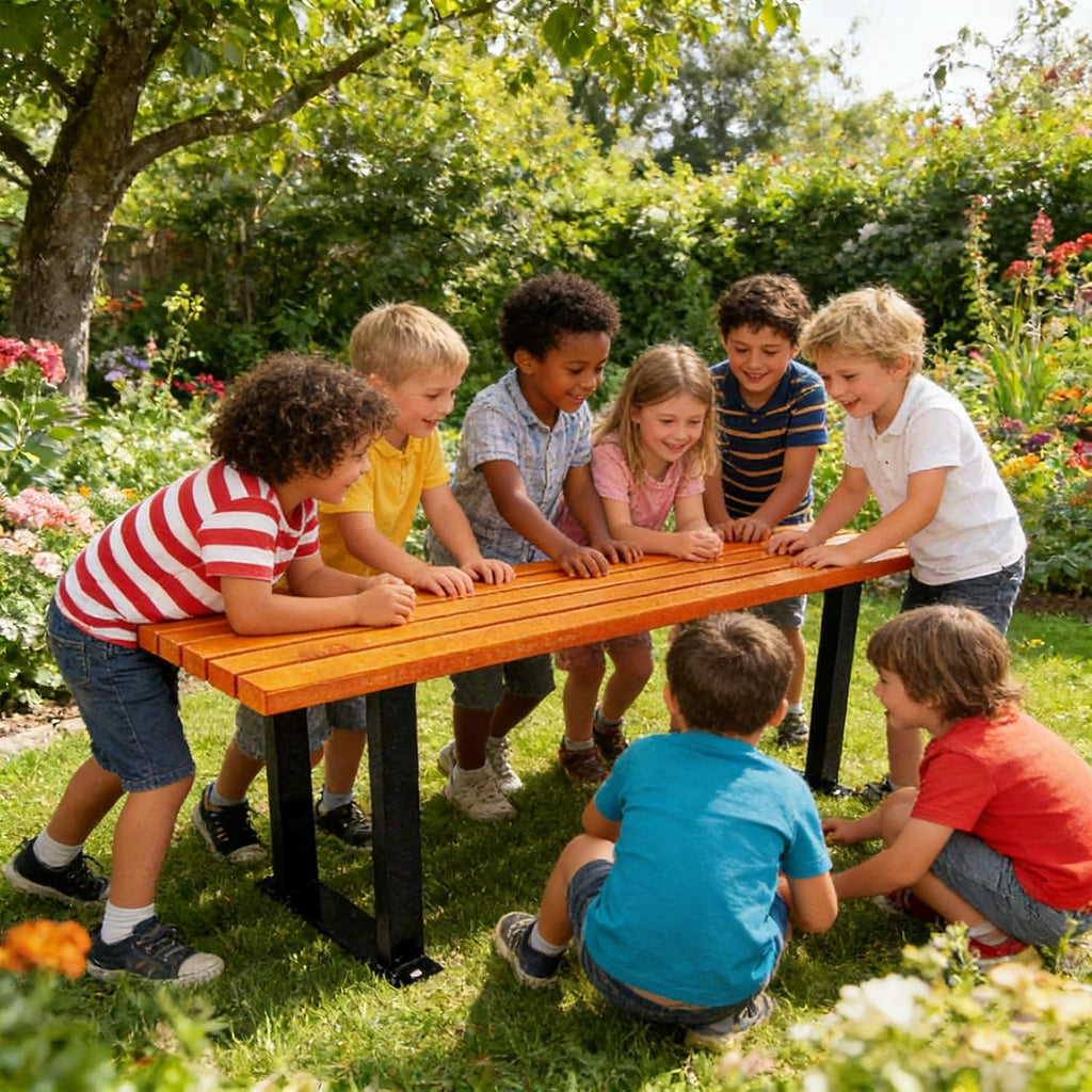 Garden Benches for Outdoors, Leisure Outdoor Bench, Thickened Steel Frame, Suitable for Parks, Terraces, Courtyards, Playgrounds, and Residential Areas(120x33x43cm/47x13x17in)