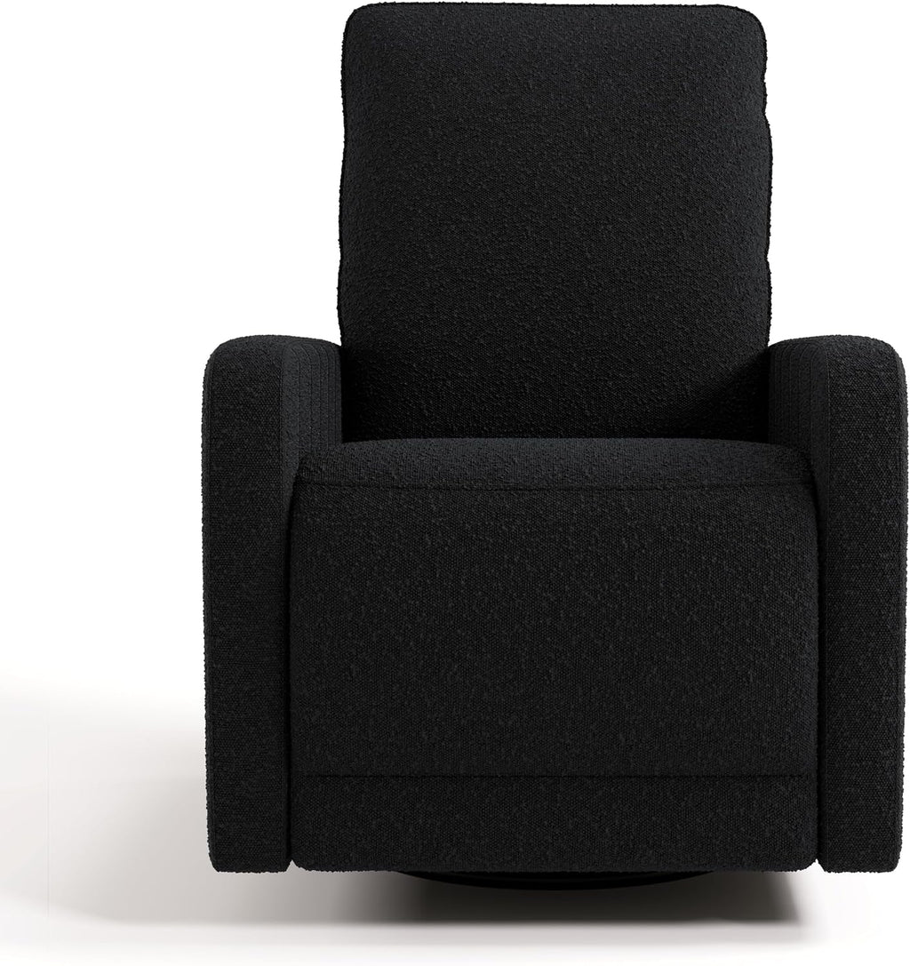 Storkcraft Kyoto Deluxe Power Recliner Swivel Glider (Black Boucle) – Premium Electronic Power Recliner for Nursery, Includes Dual-USB Charging Port with USB-A & USB-C, Glider Rocking Chair