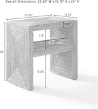 Crosley Furniture Marella Handwoven Banana Leaf End Table, Rattan Side Tables, Banana Leaf