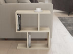 Hanah Home Elegant Side Table, Travertine Colour, 45 x 51.4 x 17 cm, 100% Melamine Coated Particle Board, 18 mm Thick, Stylish Marble Design for Modern Spaces