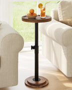 CHOEZON End Table and Height Adjustable Drink Table Bundle, for Small Space, Sofa, Living Room, Bedroom, TBZ55BF-TBZ31BF