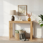 Plank+Beam Modern Solid Wood Console Table, 46 Inch, Sofa Table, Narrow Entryway Table for Hallway, Behind The Couch, Living Room, Foyer, Easy Assembly, Blonde