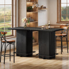 Tribesigns Bar Table, 39.37" High Square Pub Table for Small Bars, Dining Room, Kitchen, Black (Only Table) (Black)
