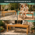 Shower Bench 20 Inch, Golden Teak Eucalyptus Wood Bath Seat – Non-Slip, Water Resistant, Heavy Duty