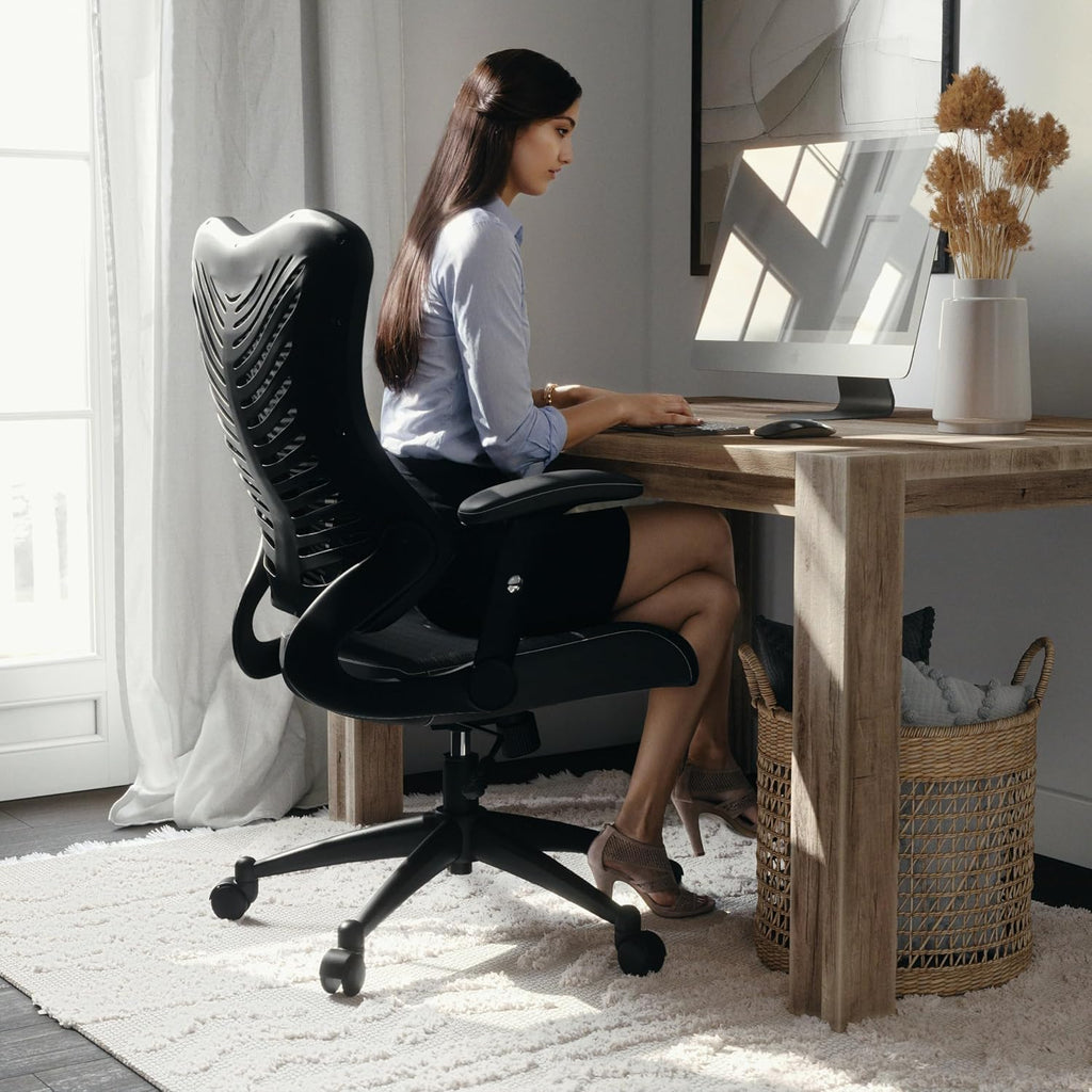 Flash Furniture Kale High Back Designer Black Mesh Executive Swivel Ergonomic Office Chair with Adjustable Arms