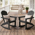SERWALL Outdoor Adirondack Rocking Chairs Set of 2 with Pillows(500 PP Cotton Filling), All-Weather HDPE Adirondack Rocker Chair, Front Porch Rocker Chairs for Patio Lawn Porch Deck, Black