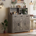 Farmhouse Sideboard Buffet with Microwave Stand,Varied Storage with Drawers and Cabinets, Easy Assembly, Versatile Use for Kitchen and Living Room