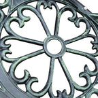 Floral Rose Design Antique Green Cast Aluminum FFor rame Weatherproof Premium Heavy Duty Durable Outdoor Loveseat