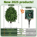 Boxwood Topiary Bush – Artificial Shrubs for Outdoors, Artificial Boxwood Topiary Ball Tree, UV Resistant Evergreen for Front Porch, Garden, Yard & Balcony Decor