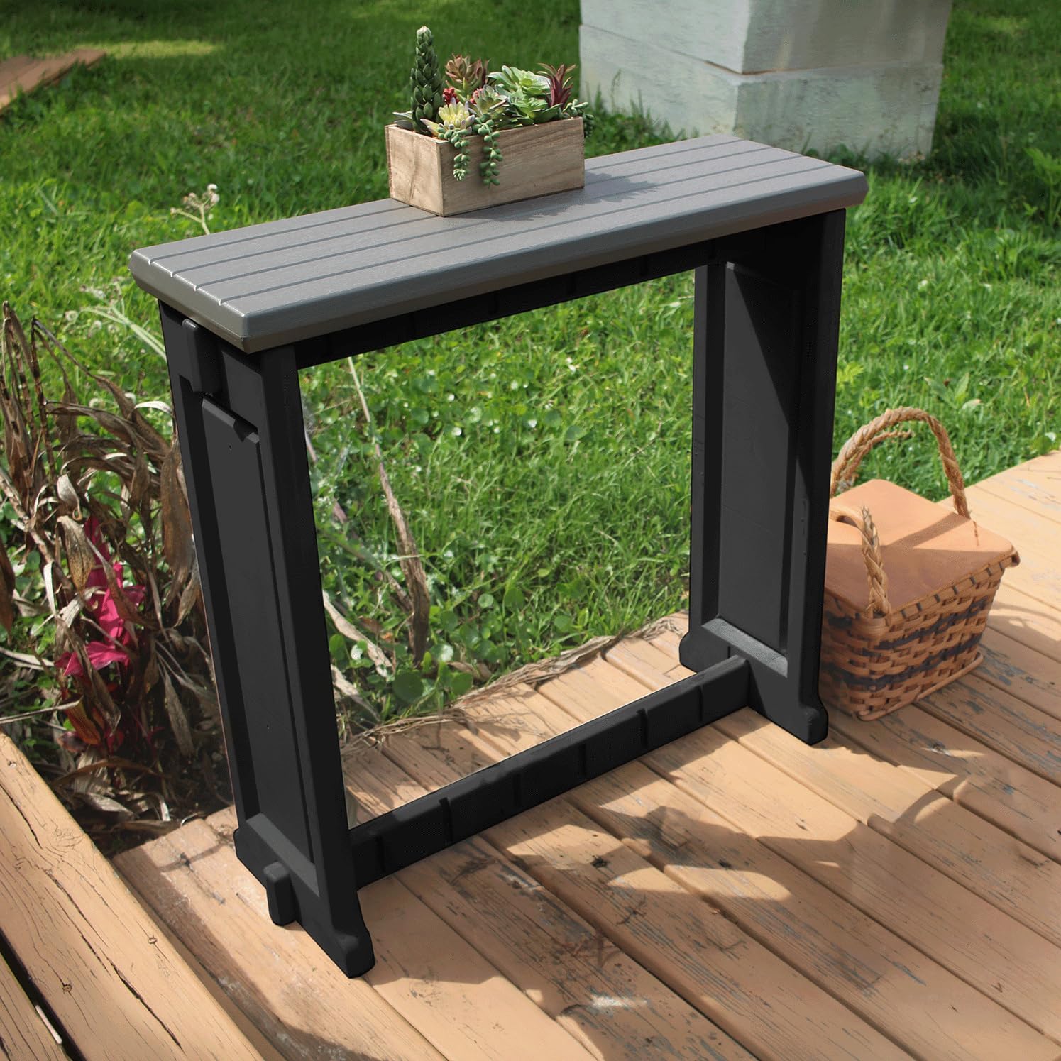 Single Bar Deep Grey Top & Black Base Ideal for Patio Hot Tub Area Backyard Durable WeatherResistant Design Easy Nohardware Assembly Proudly Made in USA