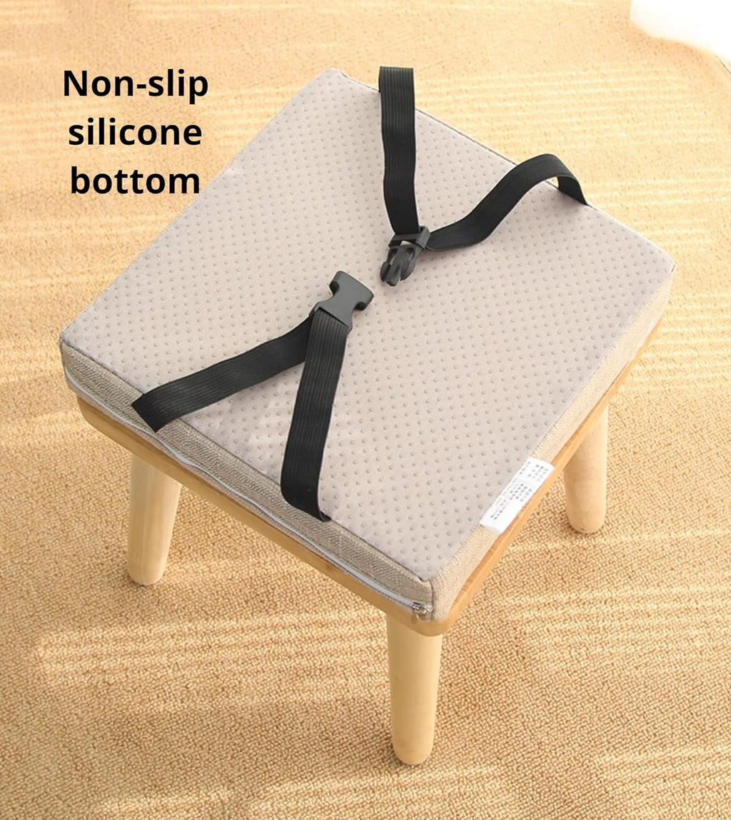 Square Chair Cushion with Ties Non Slip 16 Inch Bar Stool Cushion Cover Seat Cushions Breathable Stool Cushions Removable Cover Washable Chair Pads (Brown, 16x16x2 in)