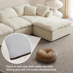 Oversized Cloud Couch Sectional Sofa for Living Room, Modular L Shaped Boneless Chenille Sofa with Chaise Lounge, Deep Seat Convertible Couch, Compressed No Assembly Floor Sofa (White)