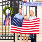 Patriotic Wreath Sash, 56 Inch Red and White Stripes White Blue Stars Front Door Wreath Sash for Holiday Indoor Outdoor Decorations, 1 Pcs