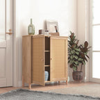 CIATRE Mid-Century Modern Natural Storage Cabinet with Woven Rattan Doors & Adjustable Shelves - Ideal for Living & Dining Room Decor & Organization