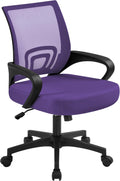 Topeakmart Executive Office Desk Chair Ergonomic Mesh Back Office Chair Adjustable Work Chair with Lumbar Support and Swivel Rolling Wheels for Home Office Conferecne Roon and Study, Purple