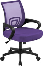 Topeakmart Executive Office Desk Chair Ergonomic Mesh Back Office Chair Adjustable Work Chair with Lumbar Support and Swivel Rolling Wheels for Home Office Conferecne Roon and Study, Purple
