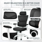 Winrise Office Chair Ergonomic Desk Chair, High Back Gaming Chair, Big and Tall Reclining chair Comfy Home Office Desk Chair Lumbar Support Breathable Mesh Computer Chair Adjustable Armrests(W-Orange)