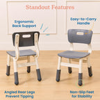 ECR4Kids Classroom Adjustable Chair, Flexible Seating, Grey, 2-Pack