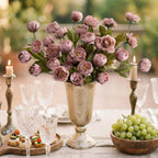 Waipfaru 6 Pcs Faux Peonies Artificial Flowers for Vase, Vintage Silk Peony Stems for Wedding Vase Filler DIY Bouquet Centerpieces Home Indoor Outdoor Decor (Pink, 27")