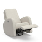 Storkcraft Santa Monica Power Recliner Swivel Glider (Dune Basketweave) – Effortless Electronic Power Recline, USB-A & USB-C Charger