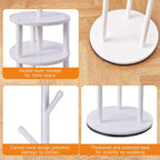 VECELO Coat Rack Freestanding, Entryway Hanger Stand, Umbrella Holder, Hall Tree With Hooks, Floor Standing Tree Stand,White