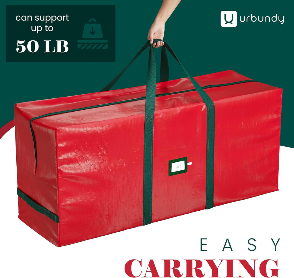 Heavy Duty Moving Bag 7.5 Ft - Christmas Tree Bag Red - Xmas Tree Storage Bag Holds 7.5 Ft Christmas Tree Storage For All Year Round Christmas Storage