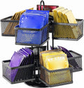 Tea Bag Organizer, Tea Bag Storage Holder Spinning Carousel 96 Teabags Container, Lazy Susan Coffee Creamer Sweetener Tea Caddy for Kitchen Counter Cabinet Pantry Shelf Organizer