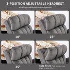 Dual Motor Power Lift Chair 26" Extra Wide Recliner Chair for Elderly with Headrest, Flip Arm Storage,Massage & Heat,Oversized Lay Flat Recliner with Cupholders,USB Ports,Type C,Zero Gravity