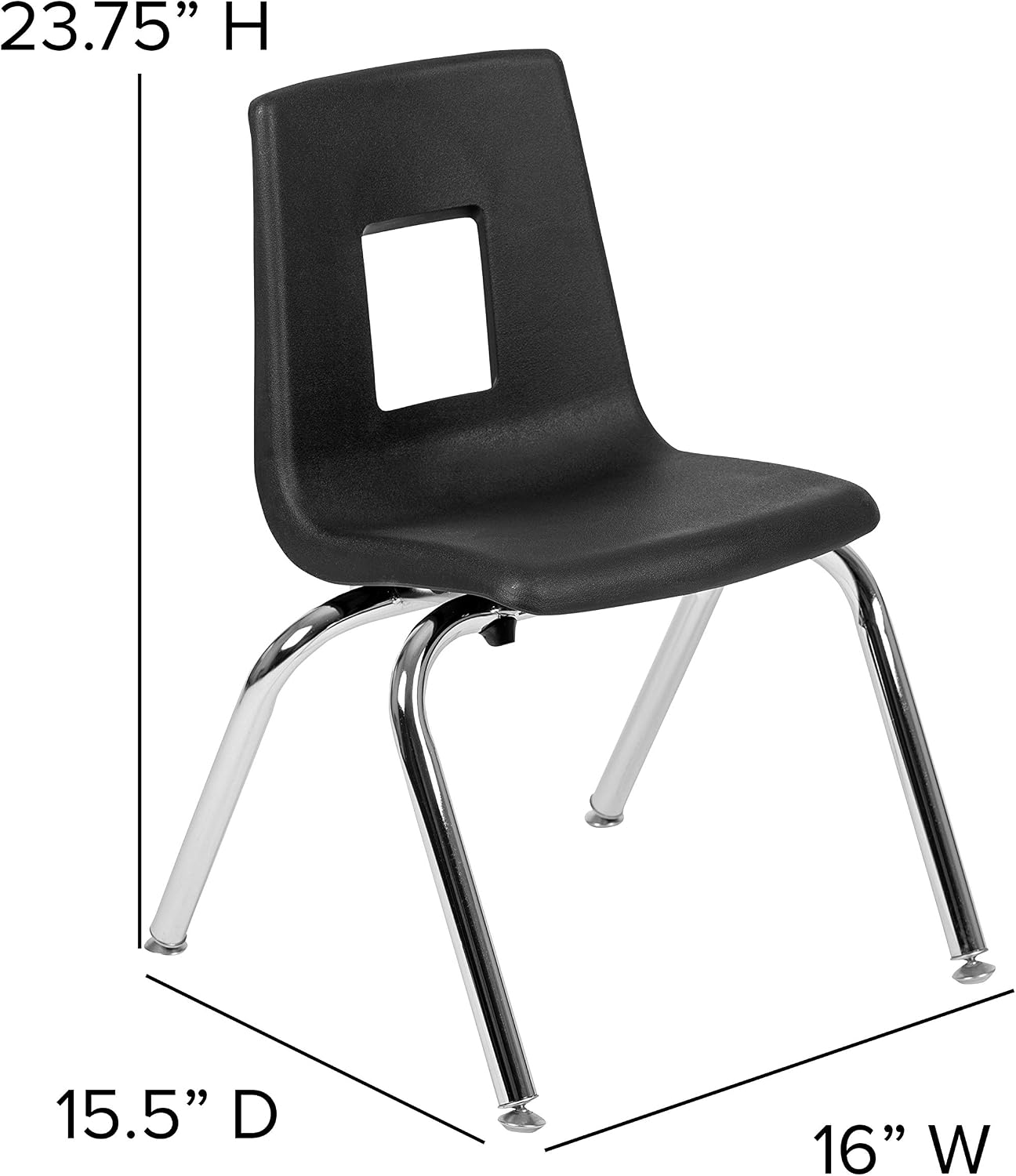 Flash Furniture Mickey Advantage Black Student Stack School Chair - 14-inch