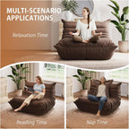 Oversized Bean Bag Chairs for Adults, Giant Beanbag Chair with Memory Foam, Comfy Lounge Chair Lazy Sofa for Apartment, Living Room, Bedroom, Office(Teddy Fabric)