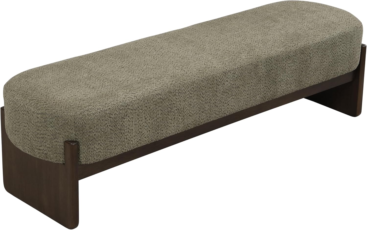 Virubi Elegant Upholstered Loop Yarn Ottoman, Dark Green End of Bed Entryway Benches, Corner Dining Bench Shoe Stool for Indoor Bedroom Living Dining Room (Dark Green)