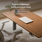 Desktronic HomePro Standing Desk 70x30 — Made in Europe, Ergonomic Sit Stand Home Office Desk, Electric Height Adjustable, Dual Motor, USB & USB-C Charging, Wobble-Free, Touchscreen, 3 Memory Presets