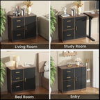 ModernMate 3 Drawer Office File Cabinet with Shelves, MDF Home Office Organizer, Compact Filing Cabinet for Bedroom Living Room, Adjustable Shelf, Anti-Tip Kit Included, 31.5" W x 13.8" D x 30" H
