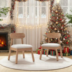 Wood Kid Armchair, Toddler Chairs Ages 1-4, Kid Chair with Solid Wooden Frame, Toddler Armchair Comfy, Upholstered Kids Chair for Playroom, Bedroom, Kindergarten & Preschool, White