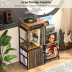 Record Player Stand, Turntable Stand with 4-Tier Vinyl Record Storage, Record Player Table Storage up to 200+ Albums, Record Player Cabinet with Vinyl Display Holder Shelf, vinyl Table for Living Room