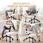 Ergonomic Cross Legged Chair, 360° Swivel Meditation Chair with Wheels - Adjustable Height for ADHD Desk & Yoga, Wide Criss Cross Chair for Home, Beige